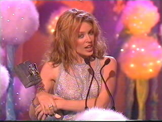 Kylie Minogue with the award for 'Best Pop'