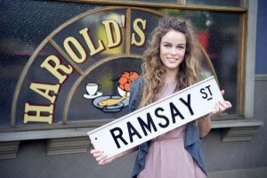 Gabriella Darlington outside Harold's Store